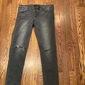 Gray distressed jeans